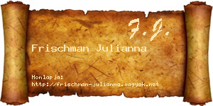 Frischman Julianna névjegykártya